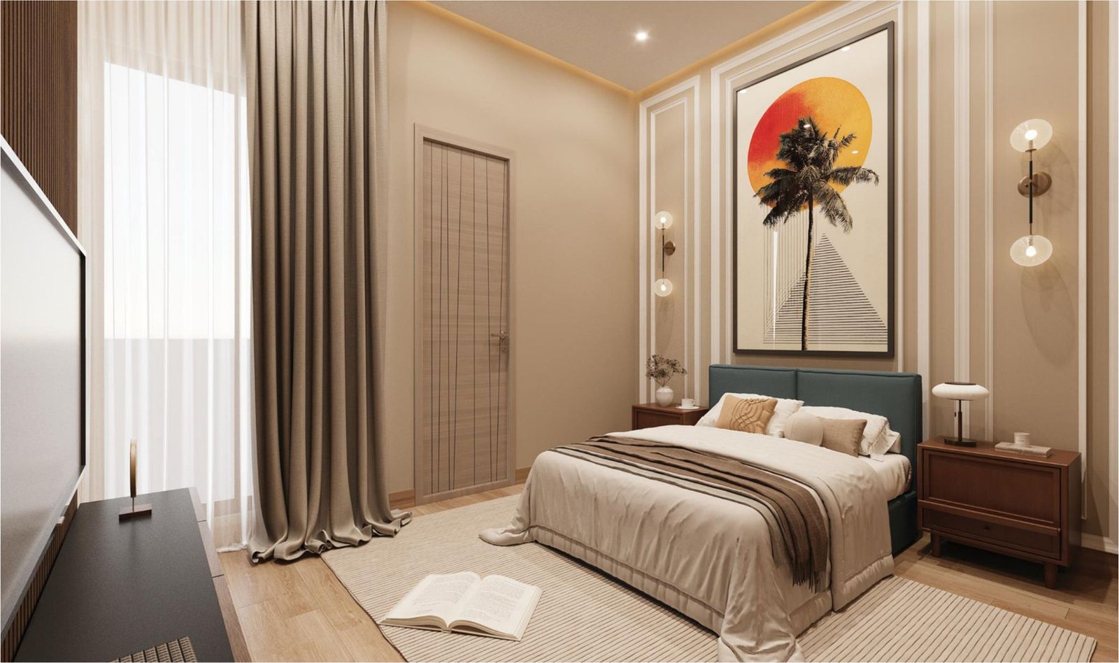 Bedroom render, Al-Nafay Homes