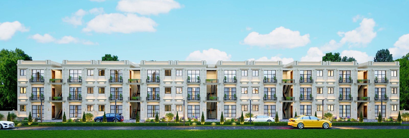 Full row of Al-Nafay townhouses, Overseas Block
